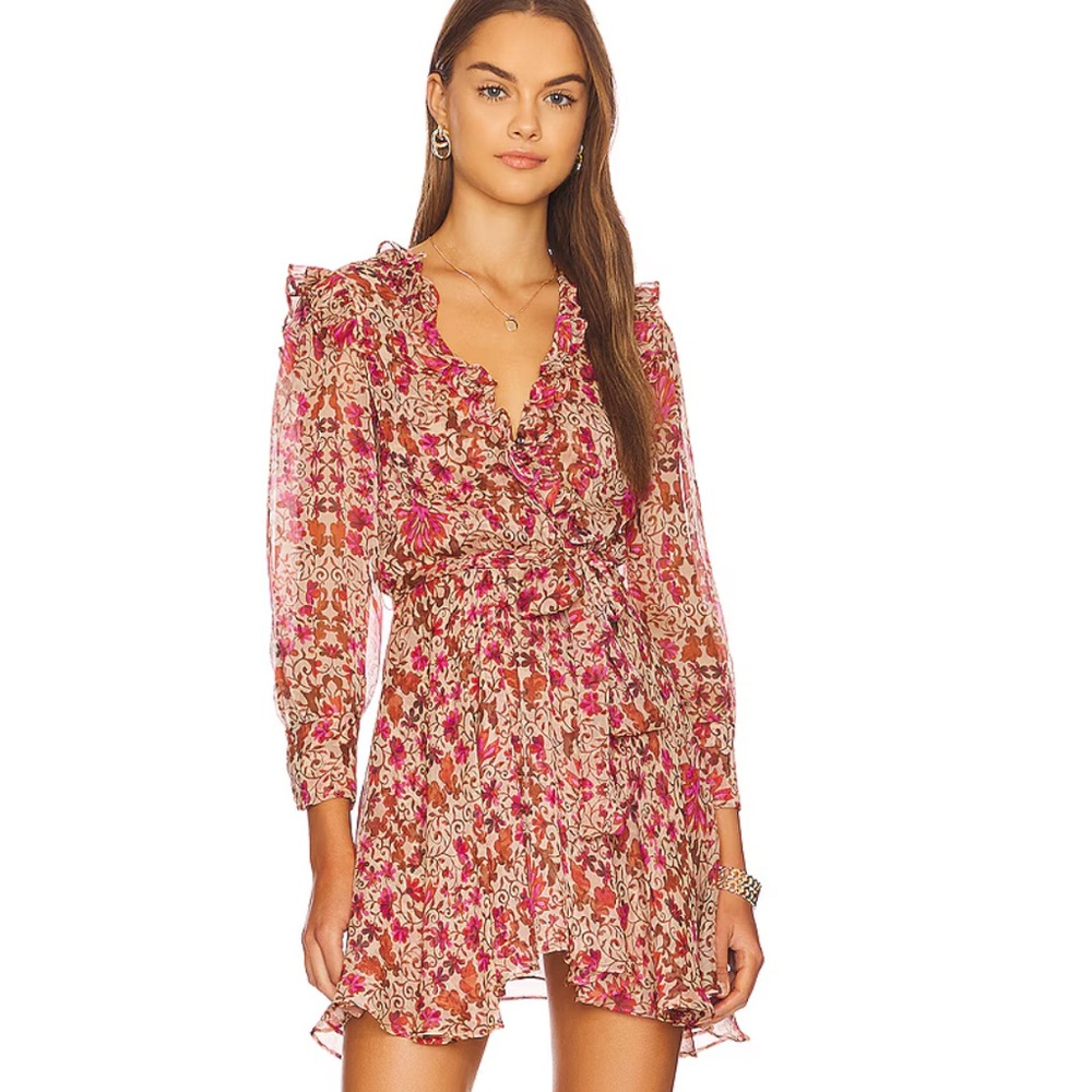 MISA LA Veruka chiffon mini ruffle dress